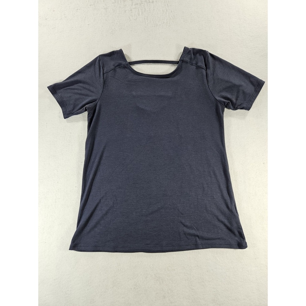 Columbia Women's Blue Strappy Open Back Athletic Tee Shirt Short Sleeve Size XS